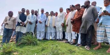 শান্তিগঞ্জে হাওর রক্ষা বাঁধ পরিদর্শন করেন সভাপতি – সাধারণ সম্পাদক