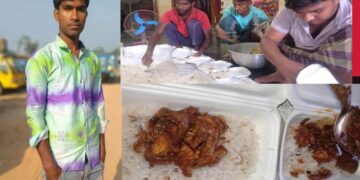 দেড় শতাধিক রোজাদার ব্যক্তিদের হাতে তুলে দেন বিরিয়ানির প্যাকেট রাজমিস্ত্রী কিশোর আক্তারুল