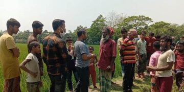 সুনামগঞ্জ বিশ্বম্ভরপুরে ‍সলোকাবাদ ইউনিয়নে কাবিখা প্রকল্পের রাস্তা নির্মাণে বাঁধা