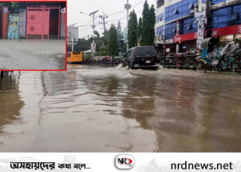 বৃষ্টি হলেই সিলেটে সড়ক ও বাসা-বাড়িতে হাঁটু পানি