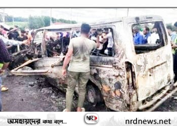 ফরিদপুরে মাইক্রোবাসে আগুন, নিহত ৭ জনের পরিচয় মিলেছে
