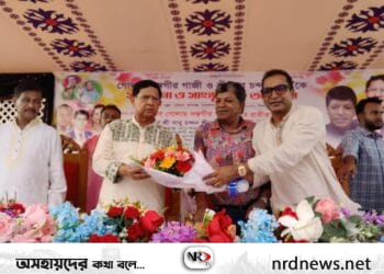 রূপগঞ্জে বস্ত্র মন্ত্রী ও জেলা পরিষদ চেয়ারম্যানকে সংবর্ধনা