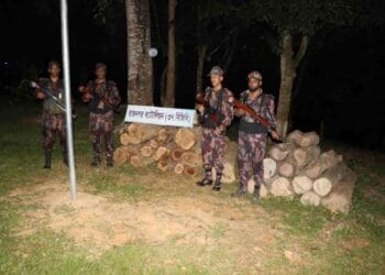 রাজনগর ব্যাটালিয়ন (৩৭ বিজিবি) অবৈধ সেগুন গোলকাঠ আটক