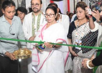 ফিতে কাটলেও মণ্ডপে ঢুকলেন না মুখ্যমন্ত্রী