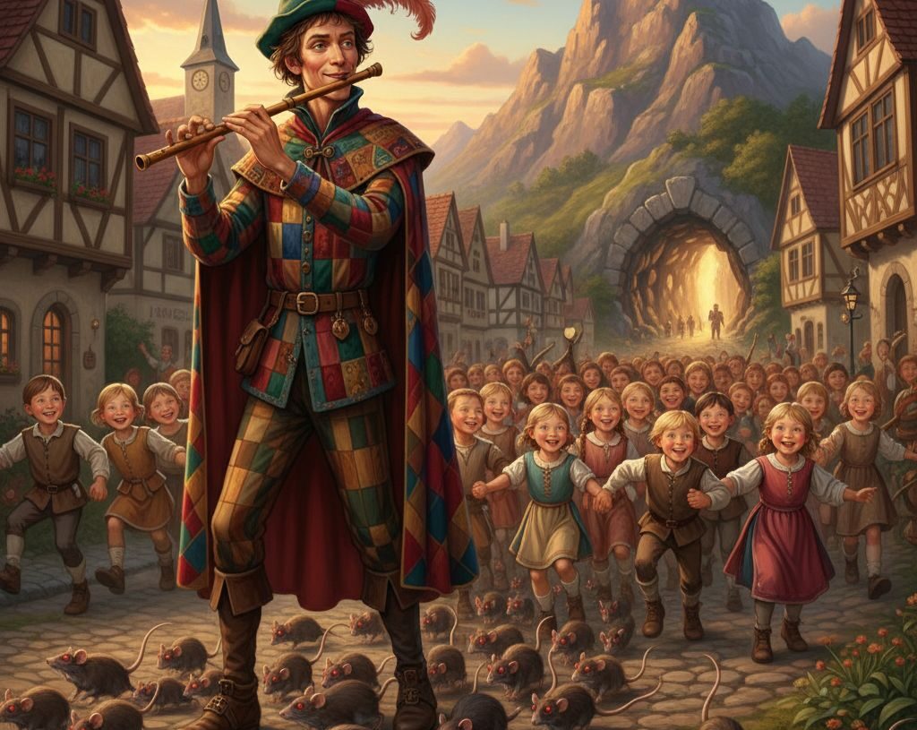 The Pied Piper leading children - Hamelin er bashi wolar golpo